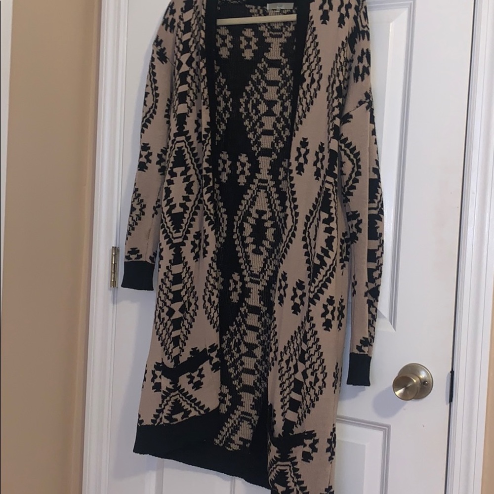 Geometric Print Long Sleeve Cardigan